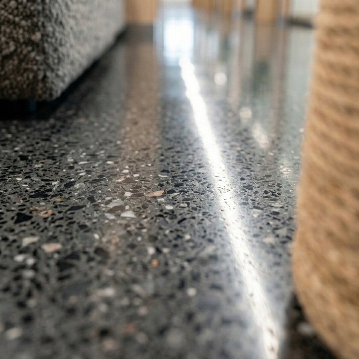 사무실 바닥 왁싱 작업